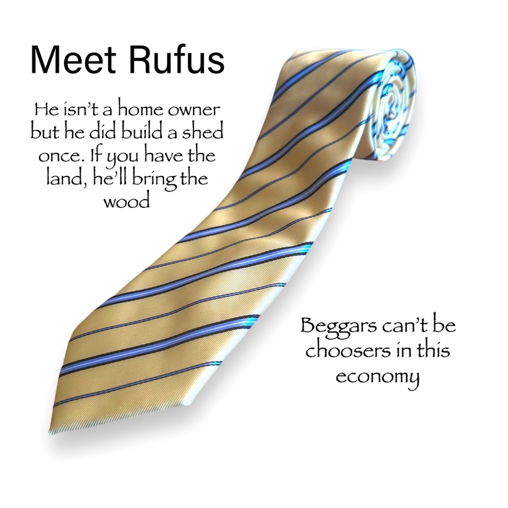 NWOT Bergamo New York Yellow and Blue Striped Tie